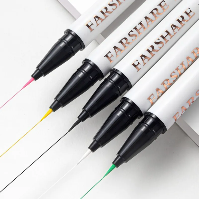 12 farver vandtæt eyeliner Pen Ultra-fin spids flydende eyeliner Langtidsholdbar eyeliner Hurtigtørrende farverig makeup til cosplay — image 7