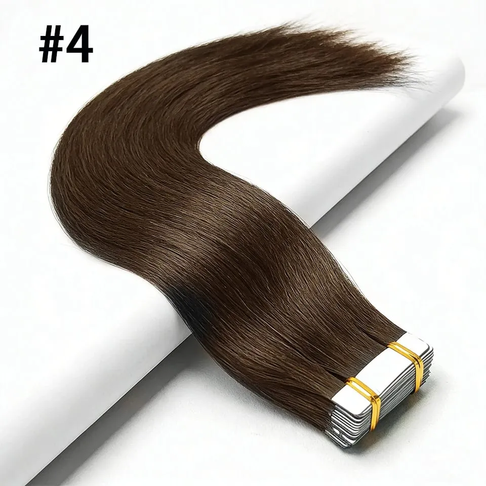 Straight Tape In Hair Extensions 100% Real Remy Human Hair Skin Weft Salon Quality For Woman 50G Tape Ins Human Hair Extension