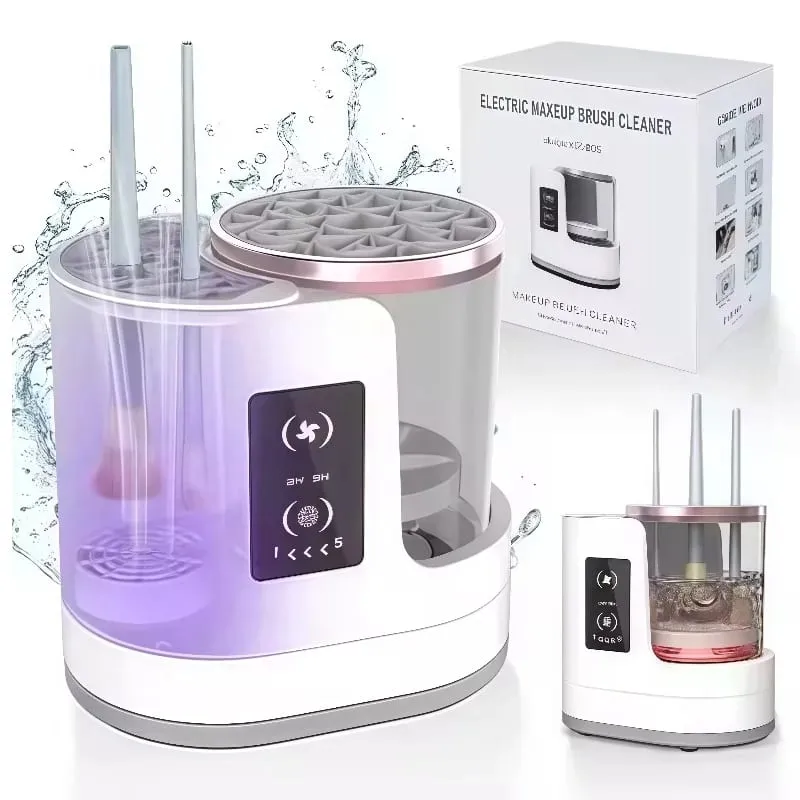 5 IN 1 Electric Makeup Brush Cleaner Machine With Makeup Brush Dryer Mulitfunctional Automatic Cosmetic Brushes Cleaner Tool — image 8