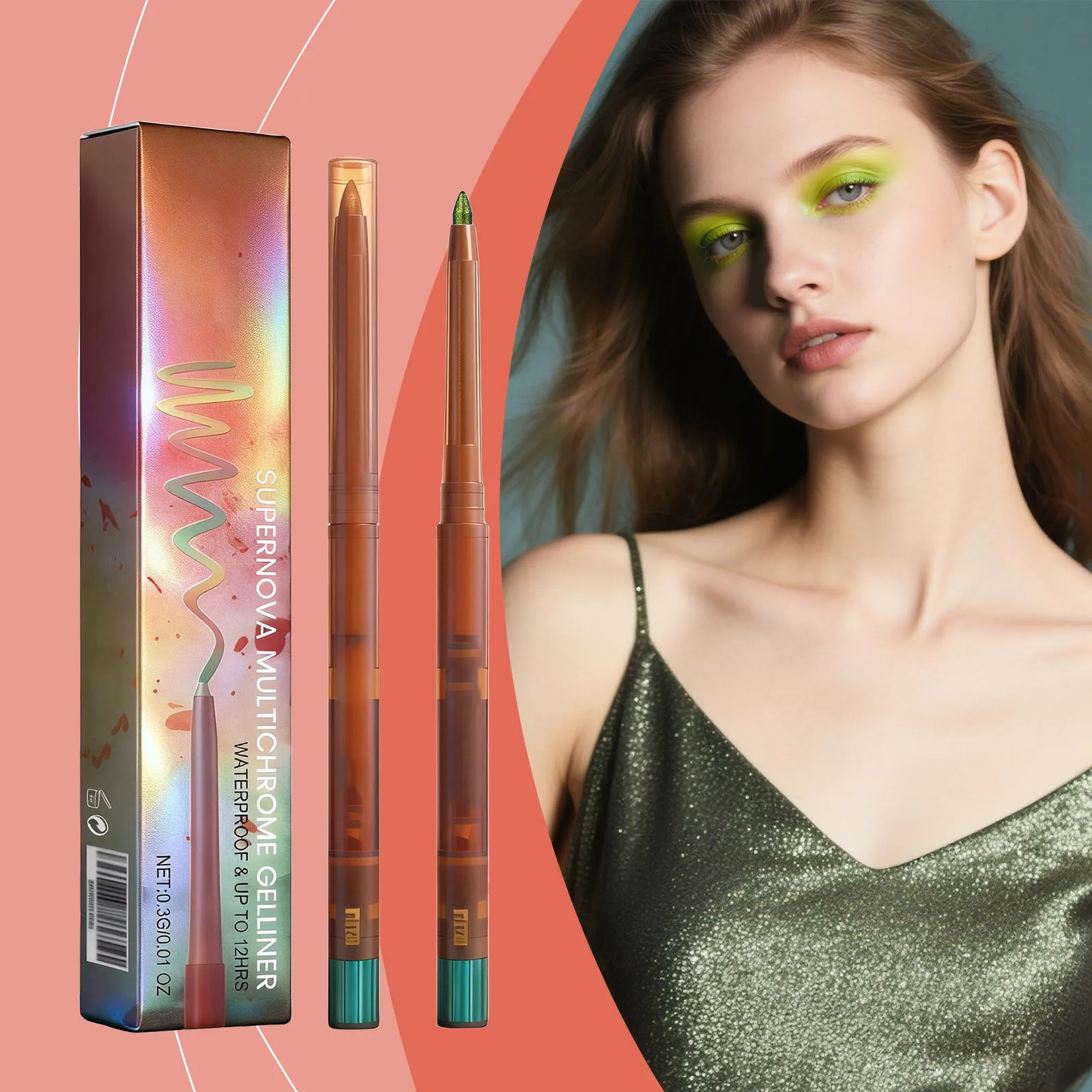 Photochromic Eyeliner Gel Pencil - Unique Eye Makeup Style Smooth Lines Smudge-Proof Long-Lasting Color-Changing Shimmery — image 1