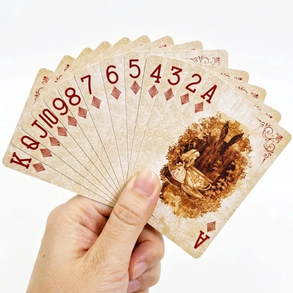 55Pcs Alice in Wonderland Playing Cards Luxury Retro Style Board Game Card Vintage Anime Poker Cards for Collection Gift