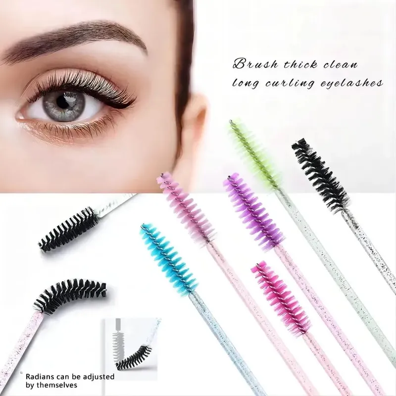 ขายส่งแปรงขนตามาสคาร่าขายส่ง Spoolies Eyebrow Lash แปรงทำความสะอาด Applicator แต่งหน้าเครื่องมือ 50/1000/2000 PCS — image 5