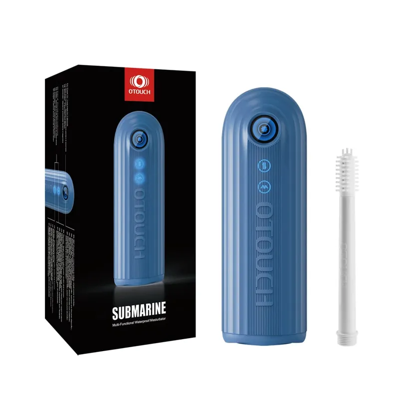 Ubåd vandtæt masturbator 360° sammentrækning stødende penisvibrator Voksen mandlig stroker Sexlegetøj Mænd Onani