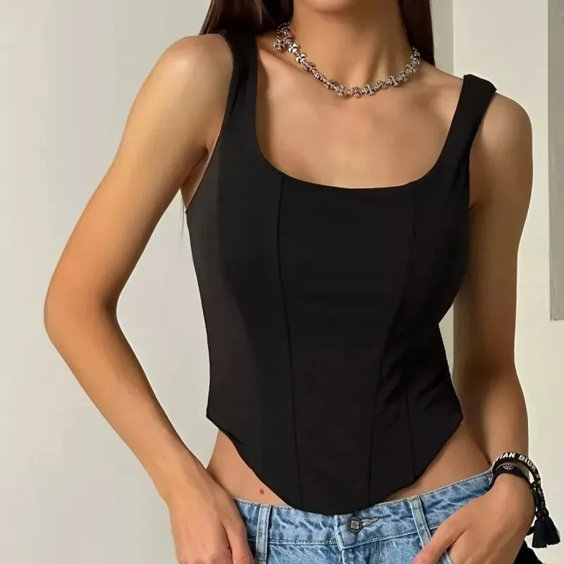 Sexy Crop Tops Women Sleeveless Slim Shapewear Corset Bustiers Bodysuit Tank Top Lace Up Skinny Vest Summer Trendy — image 6