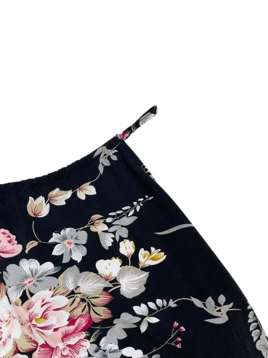 Women's Floral Print High Slit Thigh Halter Dress - Summer Sleeveless Sexy Bodycon Beach Party Clubwear
