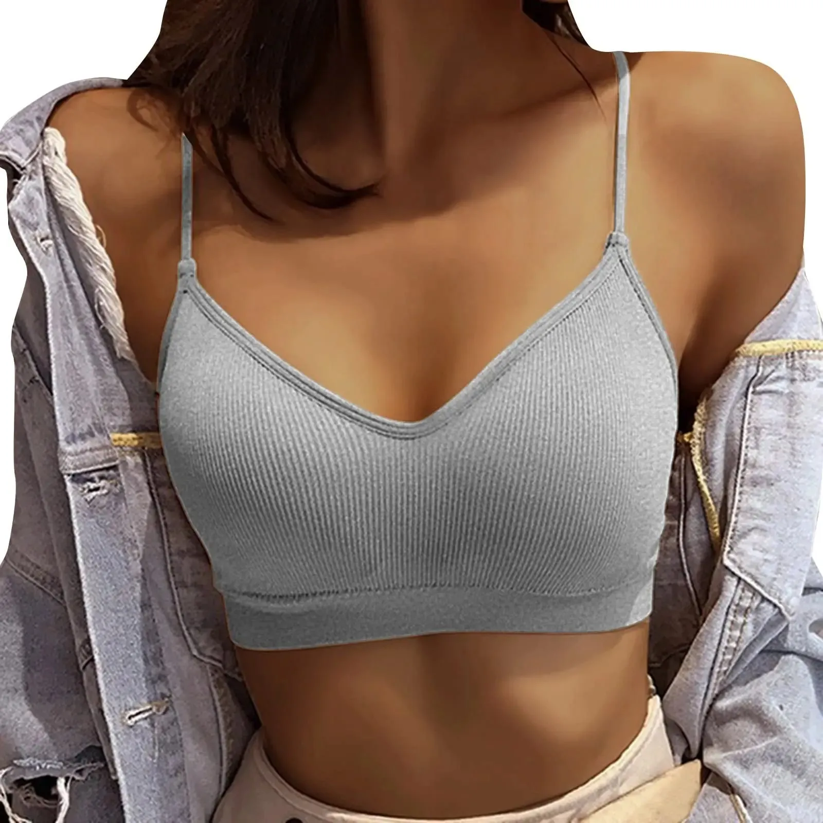 Tank Casual Tank Top for Women Ribbed Sleeveless Summer Shirts Camisole Spaghetti Straps Y2K Trendy Tank Tops — image 8