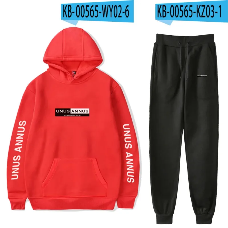 Popular Comfortable Unus Annus Print Sweatshirt Sweatpants Suit Hoodies+ Trousers Suit Boys/Girls 2 Piece Set Clothes