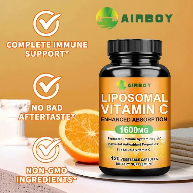 Liposomal Vitamin C 1600mg - Promotes Collagen Production Immune Support Powerful Antioxidant