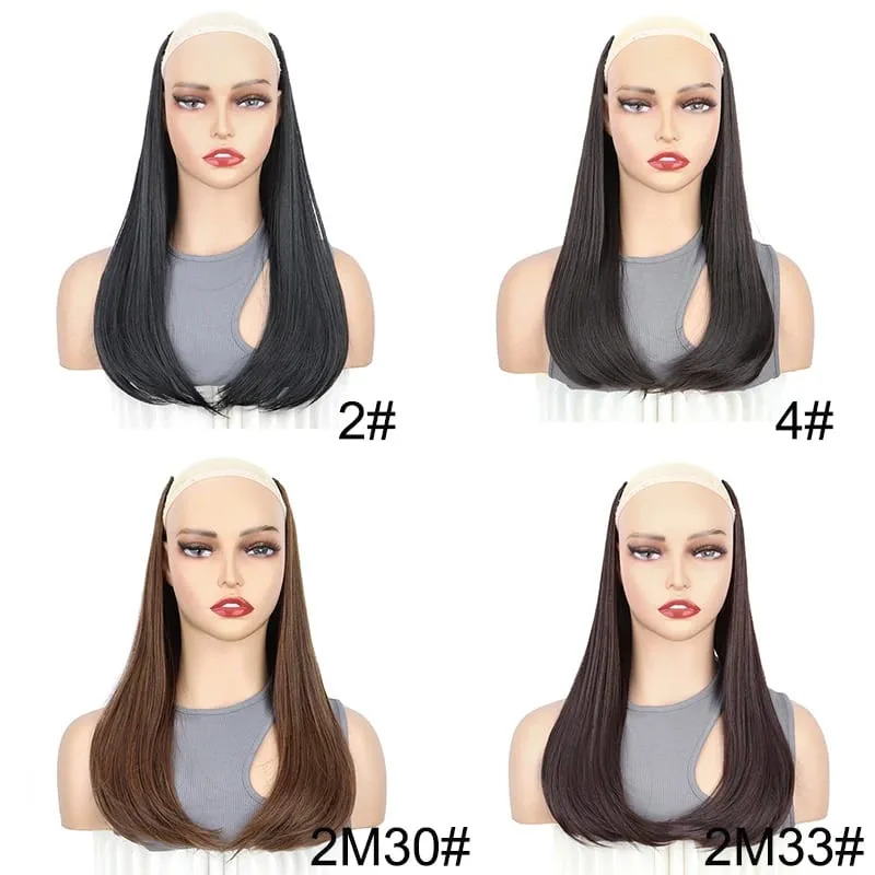 18Inch Synthetic Long Straight Hair Extension 4 Clips Increase Volume Heat-resistant Fake Fashion Hairpiece for Women Daily