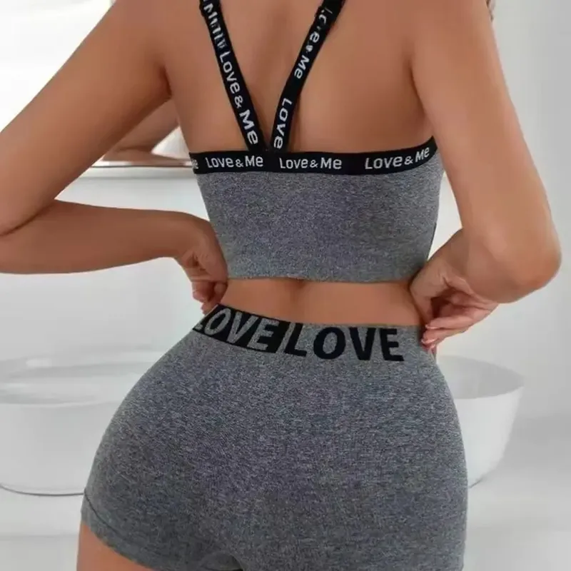 1Set Casual Letter Women Seamless Bra Se