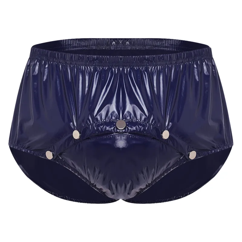 Cuecas masculinas com capa de fralda à prova d'água, com botões de pressão frontal, anti-vazamento, roupa íntima adaptável para idosos, necessidades especiais