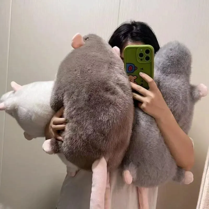 Cute Oversized Big Mouse Plush Pillow Simulation Cartoon Rat Doll 35/50/90cm Birthday Gift — image 2