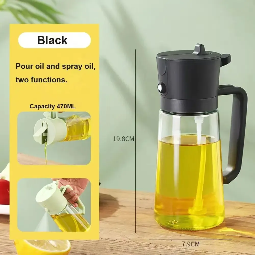 500ML 2-in-1 Dual Use Plastic Olive Oil Sprayer Dispenser Spray Pour Bottle Vinegar Mister Air Fryer BBQ Salad Kitchen Tools — image 20