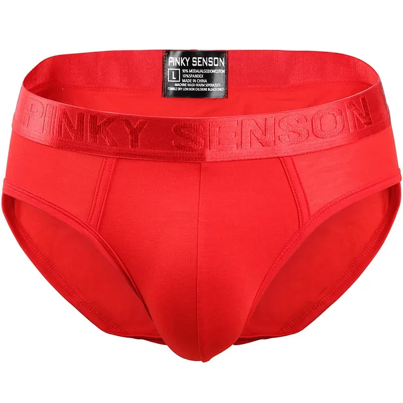 Pinky Seaso marque meilleure vente Sexy Triangle pantalon Modal mince couleur unie sous-vêtements hommes Modal slips ventiler grande taille hommes