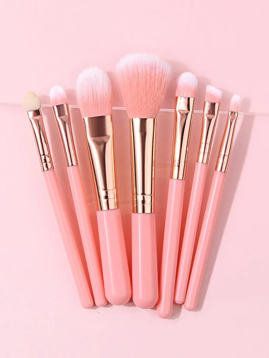 10Pcs Makeup Brush Set Soft Cosmetic Brushes Kit With Makeup Sponge Triangle Powder Puff For Face Eye Daily Beauty Makeup Tools