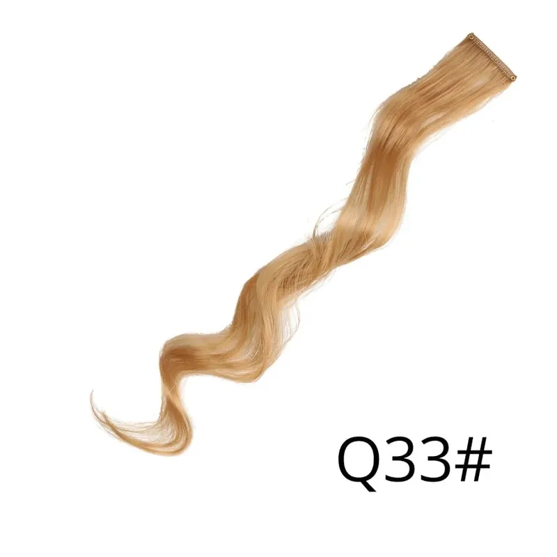 Leeons Clip In One Pieces Hair Extensions Straight Ombre Purple Blue Pink Extension Hair Women Synthetic False Fake Hair