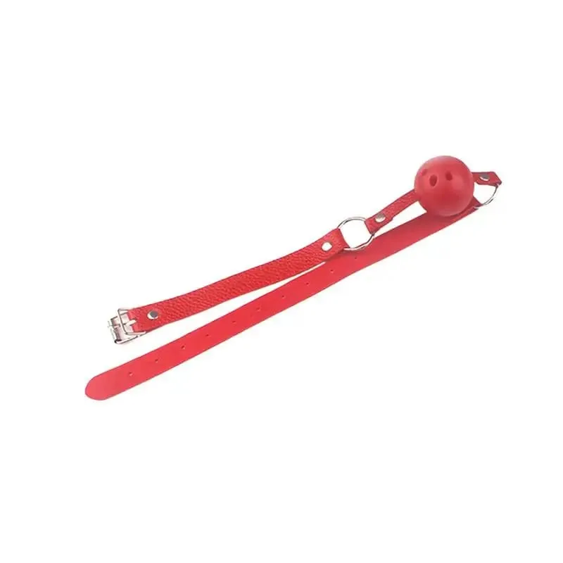 4 Colors Faux Leather Mouth Gag Adjustable Plastic Ball Adult Roleplay Game Props Couples Bondage Sex Toys Accessories▪