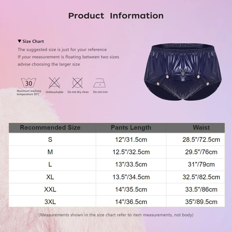 Cuecas masculinas com capa de fralda à prova d'água, com botões de pressão frontal, anti-vazamento, roupa íntima adaptável para idosos, necessidades especiais
