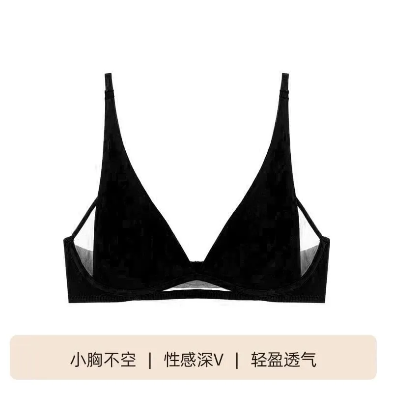 الفرنسية مثلث الصدرية أرنب الأذن كوب عميق الخامس اللاسلكية Bralette للتمثال الصغير لا فجوة مثير مجموعة الملابس الداخلية تنفس الصيف رقيقة