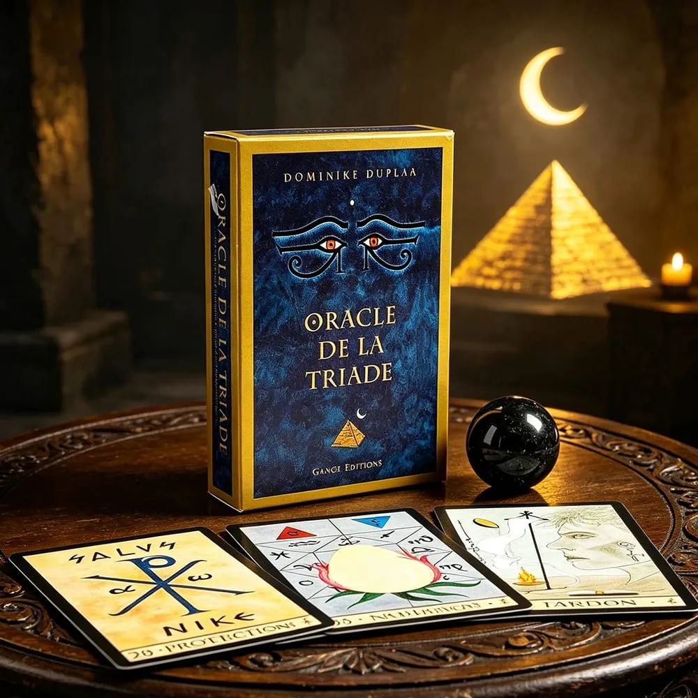 Oracle De La Triade French Version Oracle Cards Ancient Egyptian Mystic Divination Deck Spiritual Fortune-Telling Cards Game
