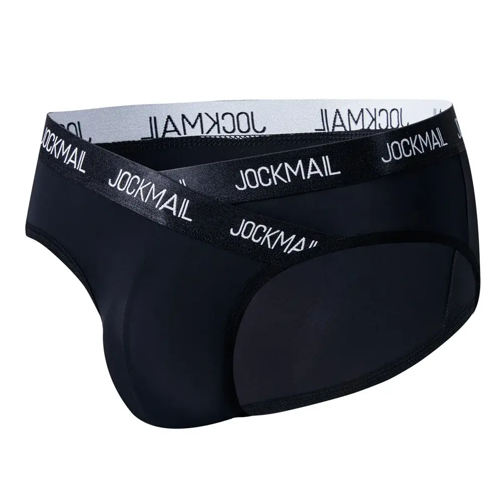Jockmail Herren-Unterwäsche, niedrige Taille, sexy Brief, Sport, atmungsaktiv, Sommer-Eis-Seiden-Slip, große Tasche, Nylon, einfarbig, Mann-Höschen