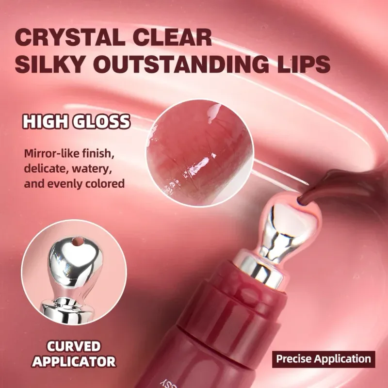 4 barvy Mirror Pearl Jemný Třpytivý Hydratační Trubkový Lesk na rty Hydratační Křišťálový Lesk Lesk na rty Glaze Layering Lip Makeup