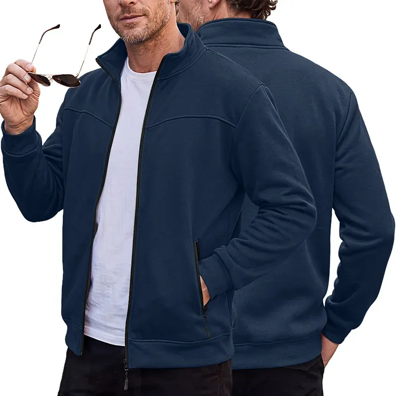 Four Seasons men's full-zip soft-shell jacket with stand-up collar, side pockets, long sleeves and relaxed casual style — image 18