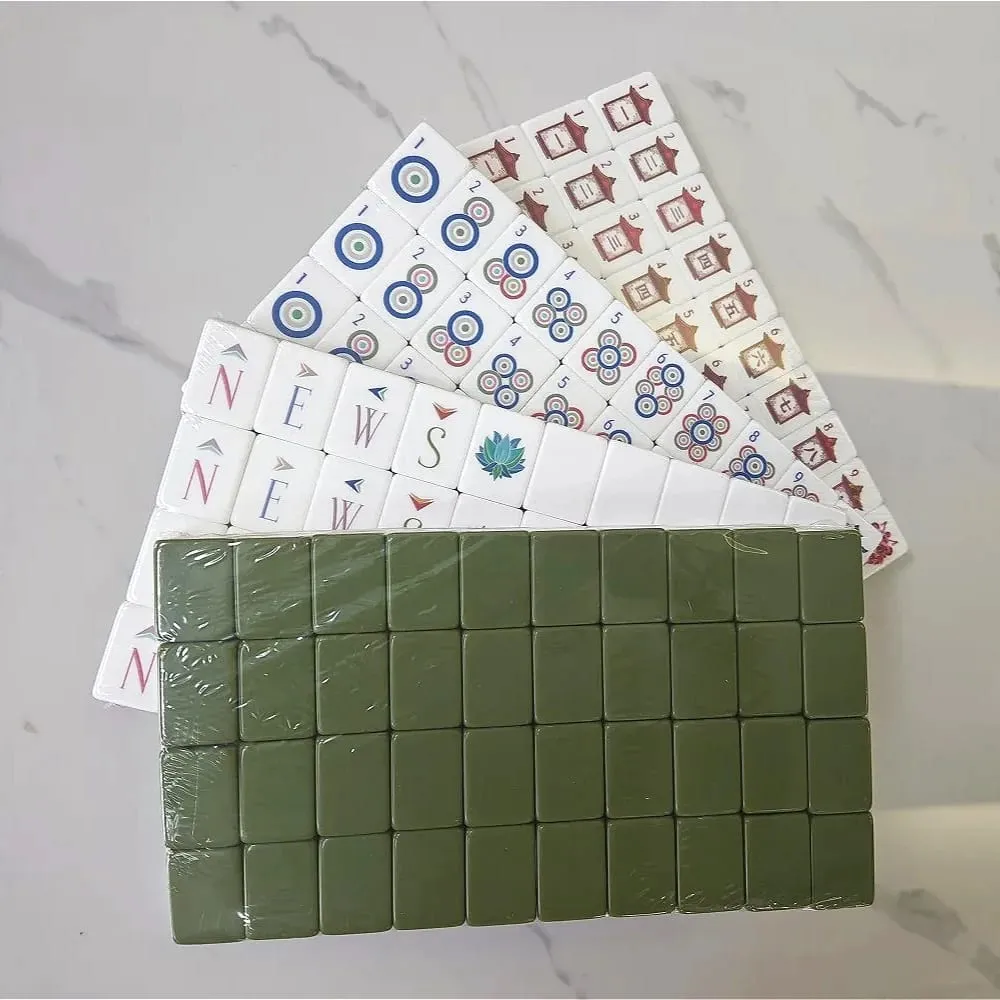 In Stock Hot American Mahjong Set 160 Tiles 4-Layer Acrylic Mah Jongg Sets Portable Travel Mahjong Game Tiles Adult Indoor Games — image 2