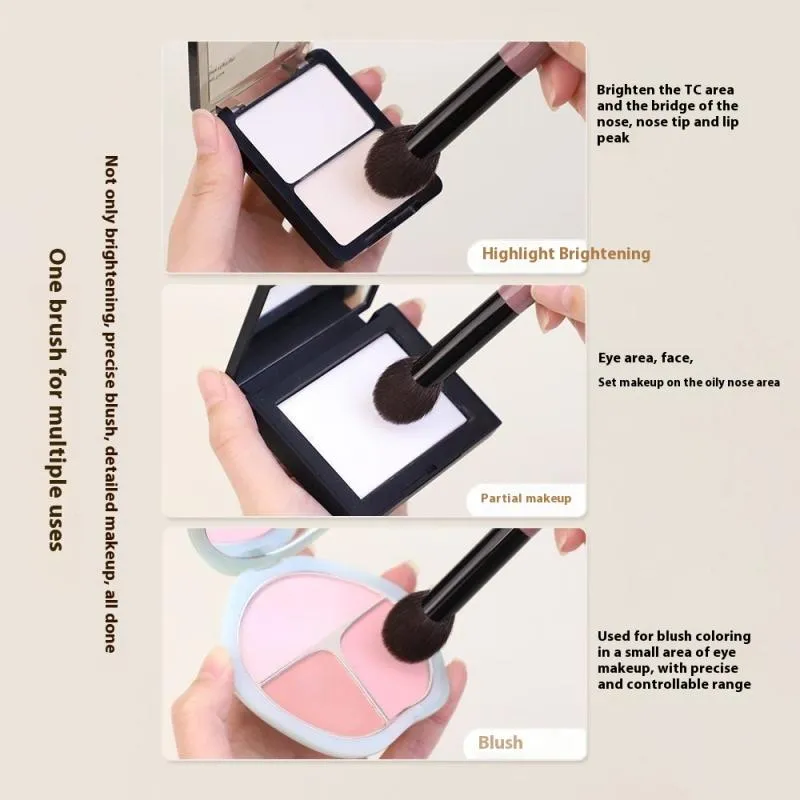 【1Pcs Small Fan Shape Blusher Brush Powder Blush Cream Liquid Blush Makeup Brushes Precise Blush Brush Makeup Tools】