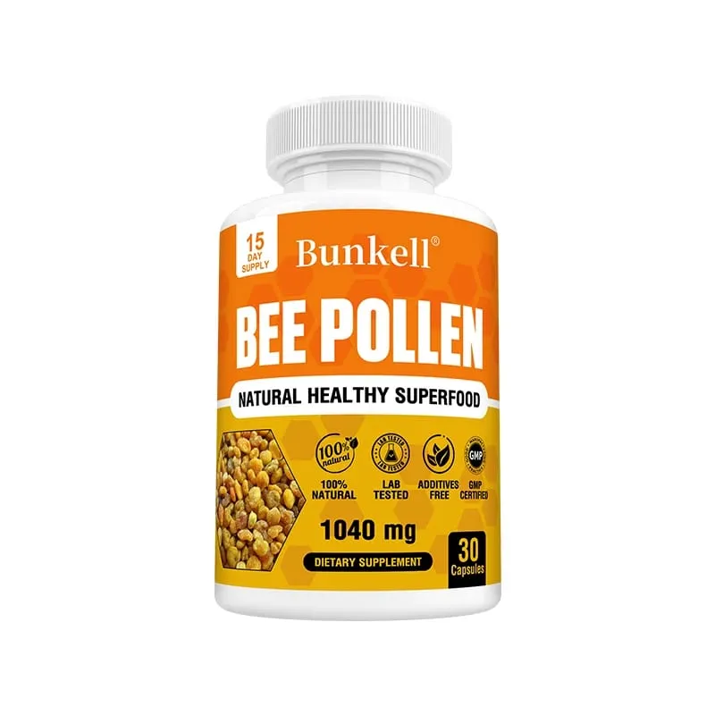 Bijenpollensupplement 100% natuurlijk rauw bijenpollen Vegetarische capsules Probiotische superfood Spijsvertering Immuunondersteuning en energie