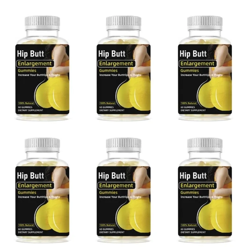 Hip Butt Enlargement Gummies for Buttocks Hips and Thighs Adults Glute Curve Support Gummies for Women Peach Flavor 60 Count