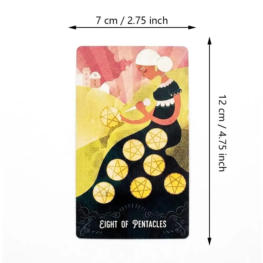 Star Maiden Tarot Deck 78-Card Deck Aesthetic Celestial Divineไพ่ทาโรต์ 2 ชิ้นกล่องแข็งคู่-นูน 12*7 ซม.
