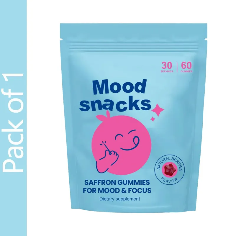 Saffron Gummies for Kids with Passion Flower Saffron Extract & GABA Calm Mood Support Supplement for Focus & Relaxation Mood