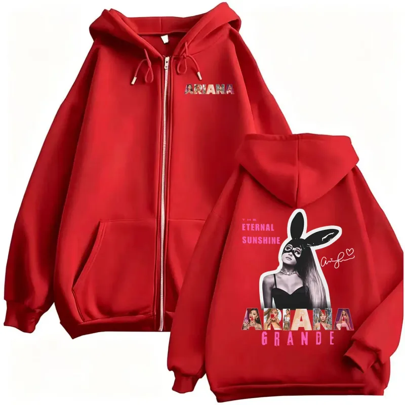 Ariana Grande Eternal Sunshine Tour Jacket Sweatshirt Coats Men Women Fashion Aesthetic Zip Up Hoodies High Quality Zipper Hoody