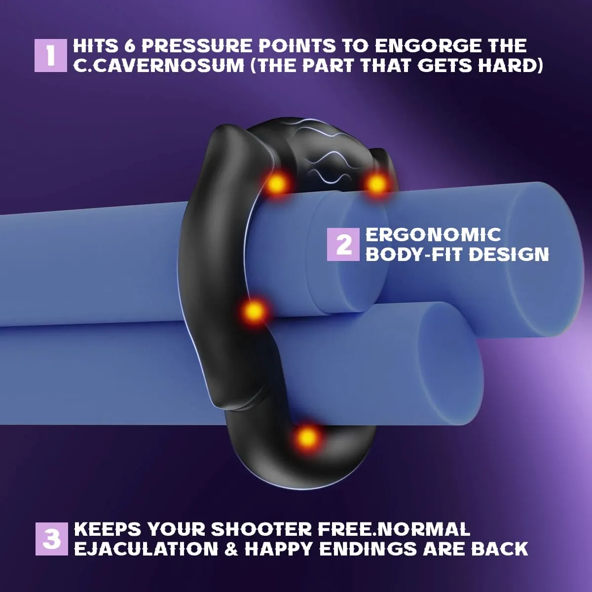 3 PCS Sizes Silicone Penis Rings Male Cock Ring for Erection Enhancing Long Lasting Stronger Adult Sex Toys for Men Couples 18+