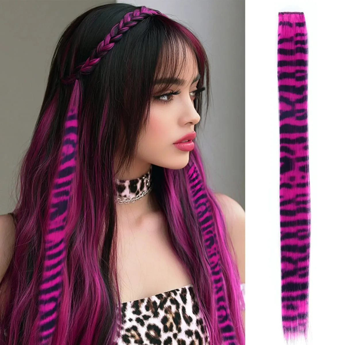 Synthetic Clip in Feather Hair Extensions 18inch 22inch Colorful Clip in Hair Halloween Christmas Party Use for Women Girls