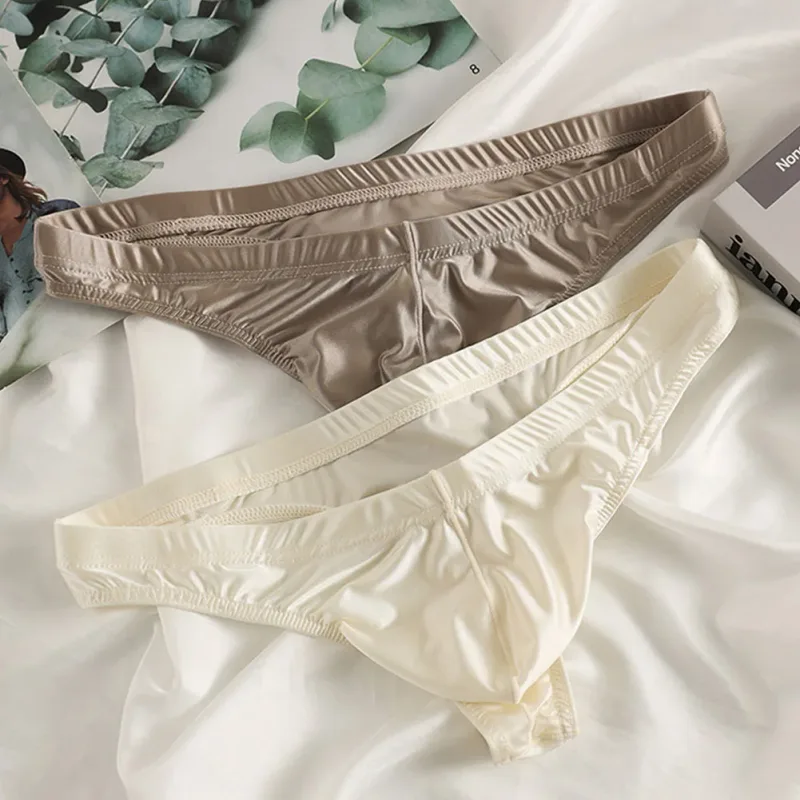 Breathable Ice Silk Underwear Ice Silk G-String Brand New Men's Underwear Classic Style Thongs Lightweight Ice Silk Underwear — image 8