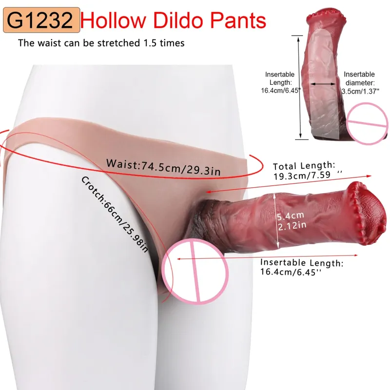 Big Knot Hollow Dildo Pants Adult Men Strap-On Penis Sleeve насадка на член Underwear For Couples Sex Pleasure Erotic Goods