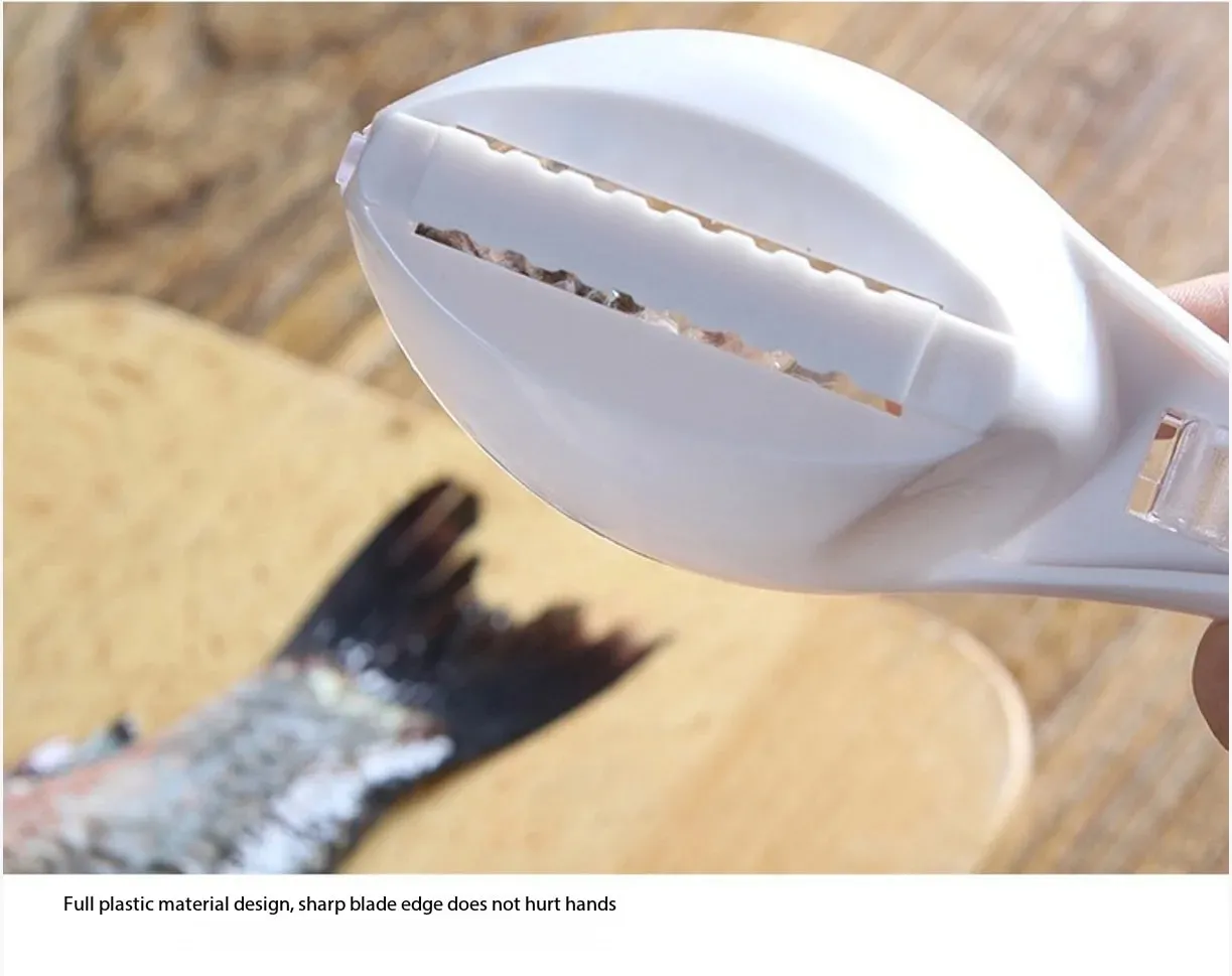 Use a Cover-Equipped Fish Scale Scraper Manual Fish Scale Remover Kitchen Fish Scale Scraper Manual Tool for Removing Fish Scales.