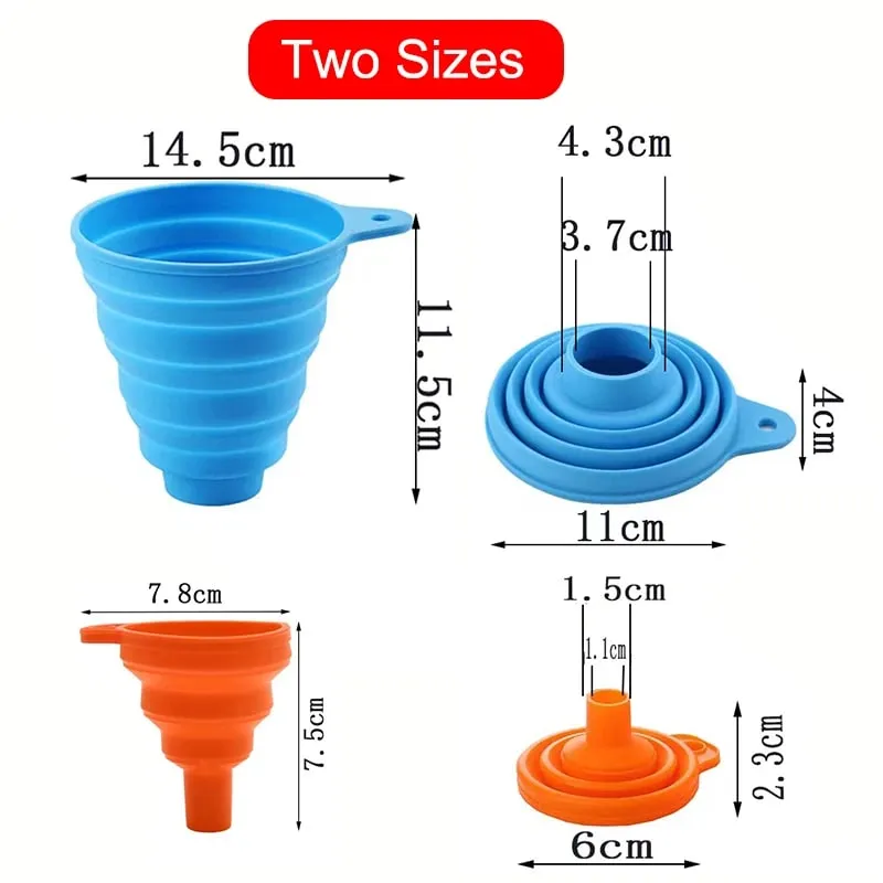 Silicone Funnel Gel Foldable Collapsible Fill Hopper S/L para sa Kitchen Jar Bottle Feeder Wine Auto Engine Oil Petrol Transfer — image 2