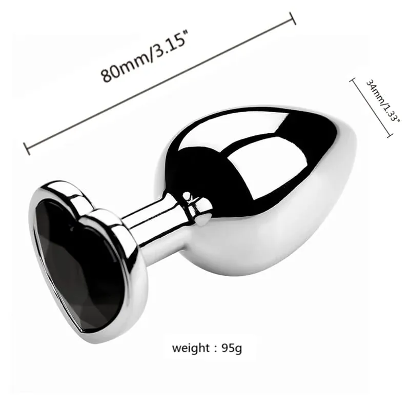 S/M/L anální kolík Heart Metal Crystal anální kolík pro ženy Odnímatelný anální kolík z nerezové oceli Muži Stimulátor Anální sexuální hračky Dildo