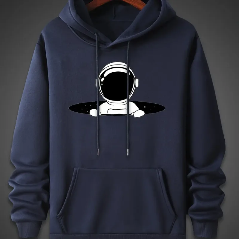 2025 New Winter Casual Men's Loose Fleece Warmth Hooded Sweatshirt Fashionable Trendy Casual Multi-purpose Walkaround 2D Hooded