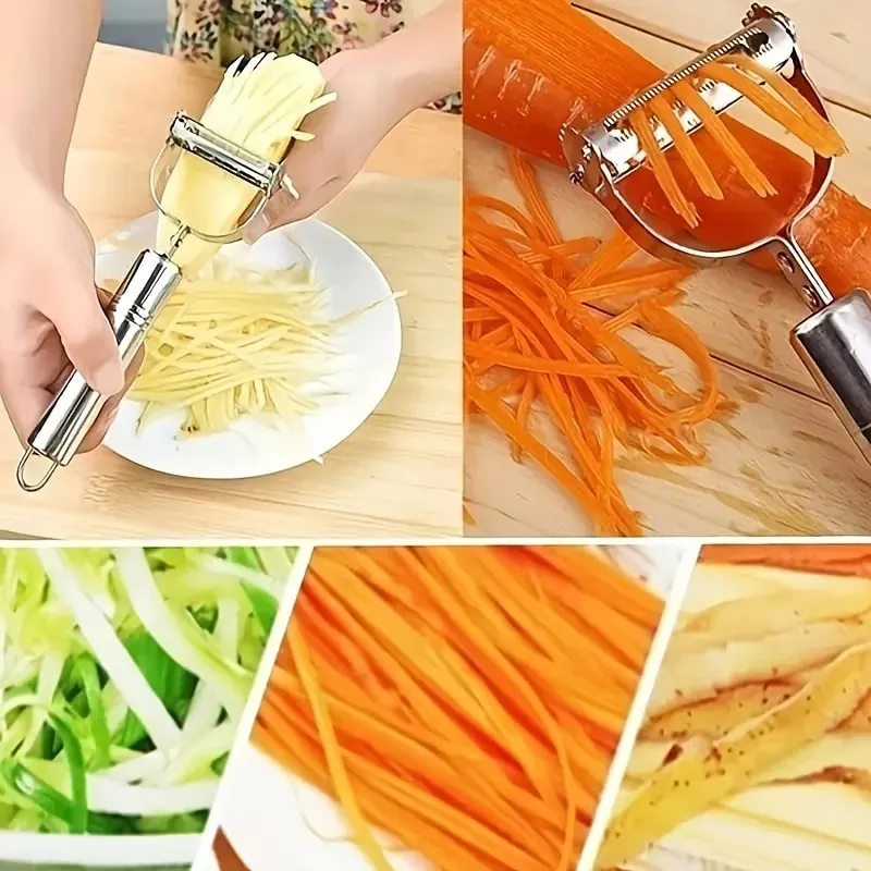 Stainless Steel Vegetable Peeler Multi Function Fruit Peeling Tool Potato Carrot Cucumber Shredder Kitchen Cooking Gadget — image 5