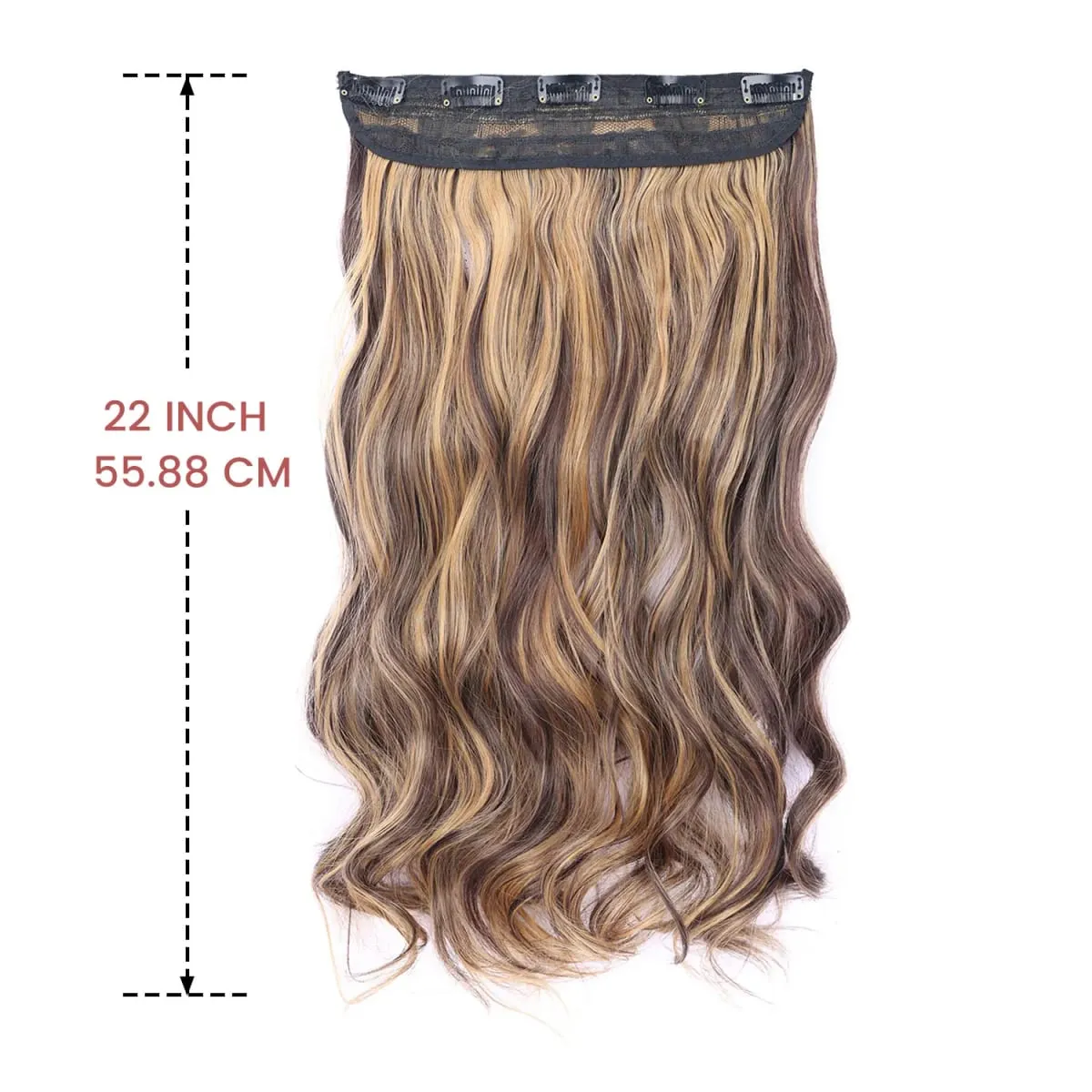 Synthetic clip in hair extensions 5 clips in one piece high temperature fiber wavy hairpieces for women daily party holiday