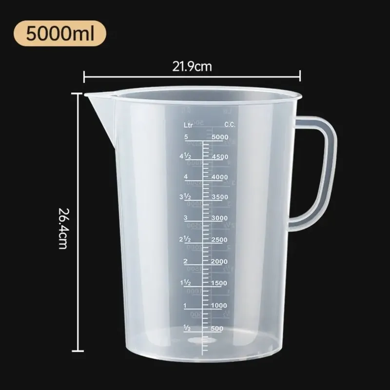 ถ้วยตวงพลาสติกโปร่งใสห้องปฏิบัติการ Beaker สำเร็จการศึกษาของเหลวเหยือกถ้วยครัวเบเกอรี่ทำอาหารการวัดขนาดคอนเทนเนอร์