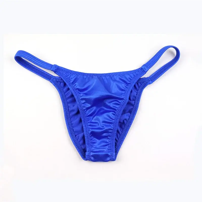 Bright Solid Men Low‑Cut Bikini Briefs Elastic Side Straps Silky Soft Fabric Breathable Casual Daily Underwear