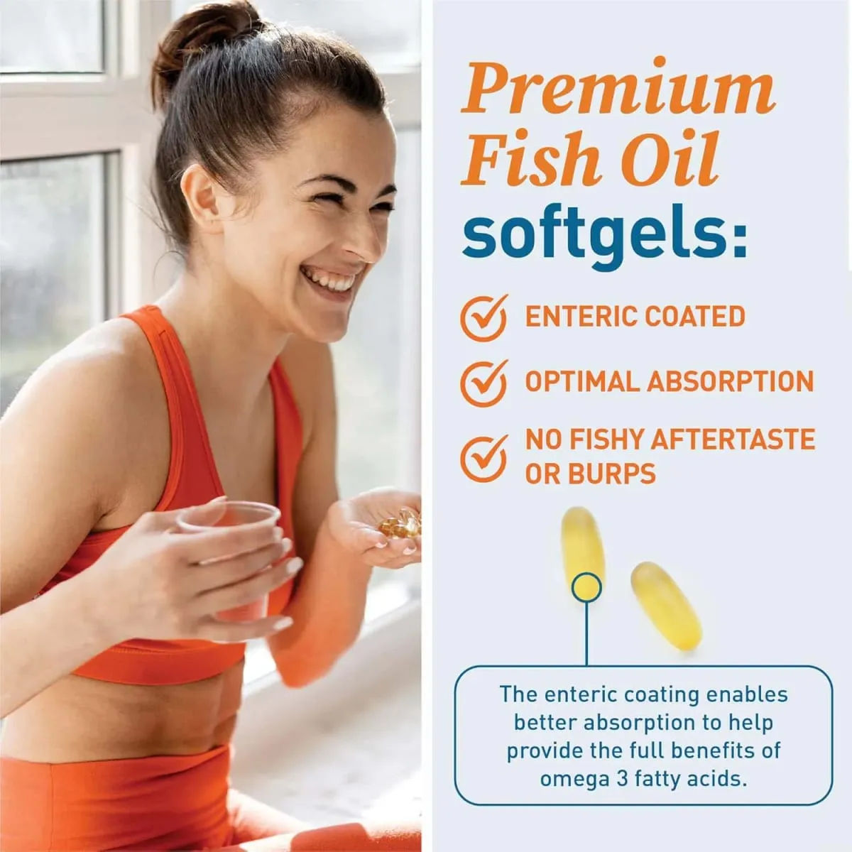 3600mg Fish Oil Capsules Rich in EPA & DHA for Heart Brain Eyes Immune Health Omega 3 Fatty Acids Supplement