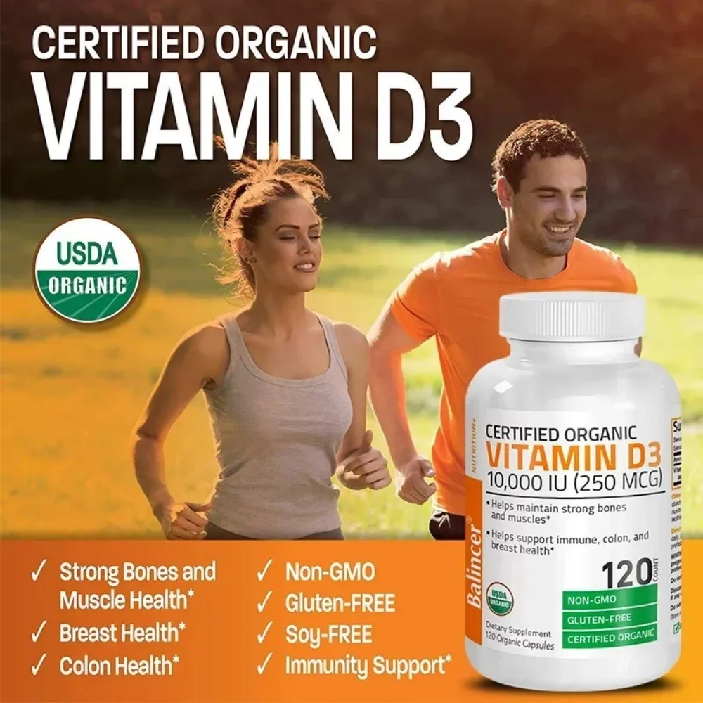 Vitamin D3 - Promotes Healthy Muscle Function and Immune Support Strong Bones and Nervous System Health 120 Capsules