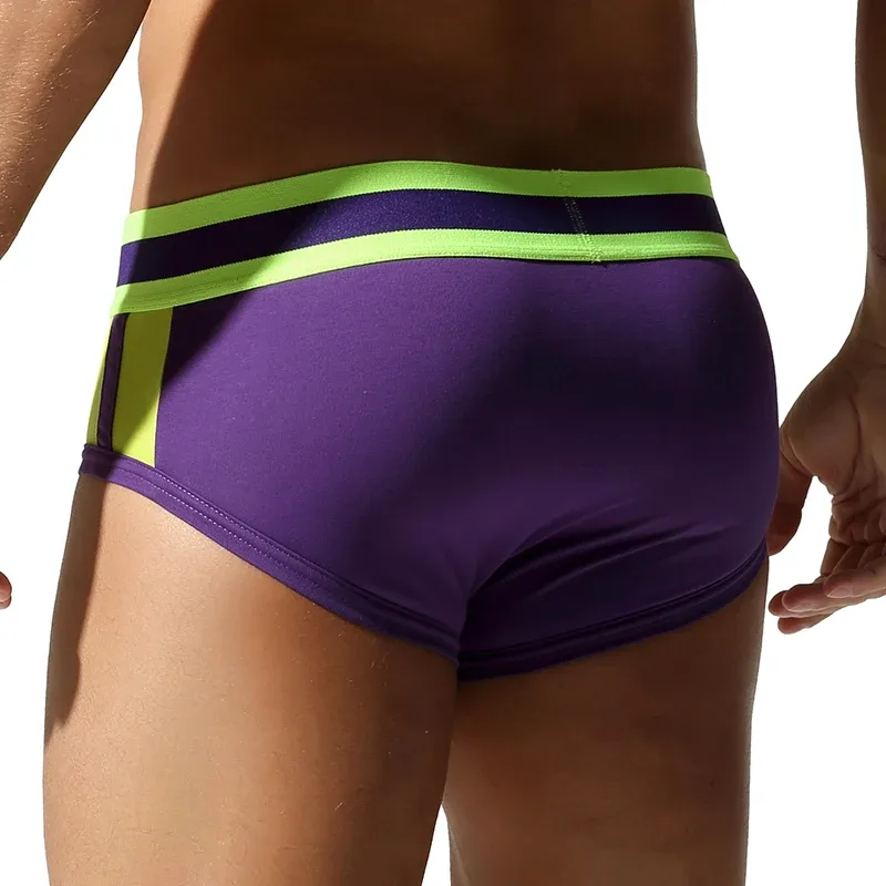 Men's Triangle Underwear, Tight Fitting, Low Waist, Color Blocking, Sexy, Youthful, Breathable and Comfortable