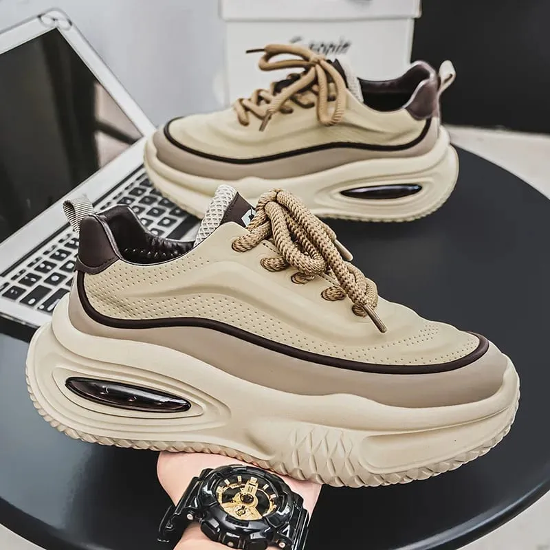 Frühling Sommer Männer Turnschuhe Plattform Casual Schuhe Retro Chunky Dad Schuhe Streetwear Lace Up Wandern Männliche Laufschuhe